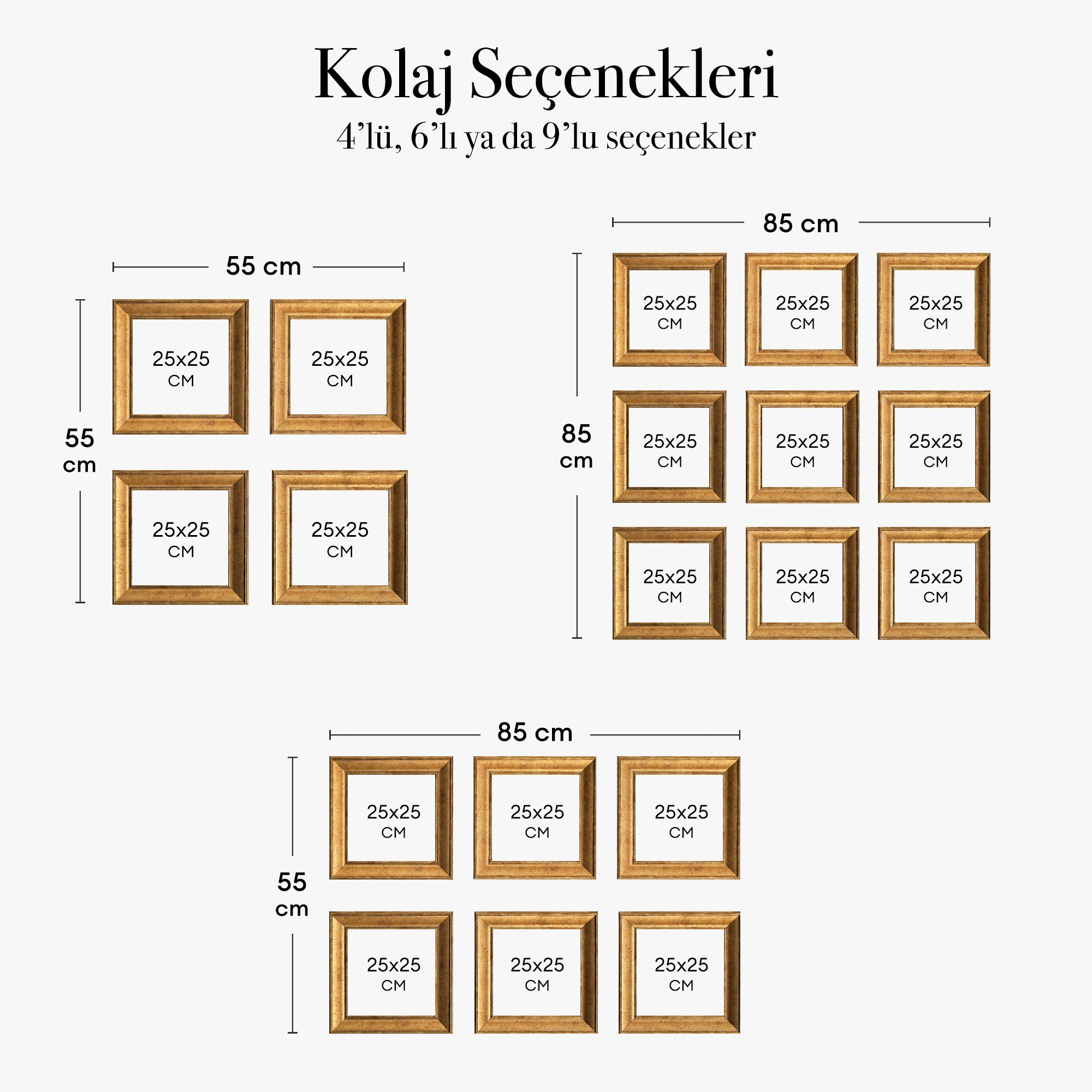 Güzel Anılar Köşesi" Kişiye Özel Şampanya Çerçeveli Fotoğraf Kolajı Seti