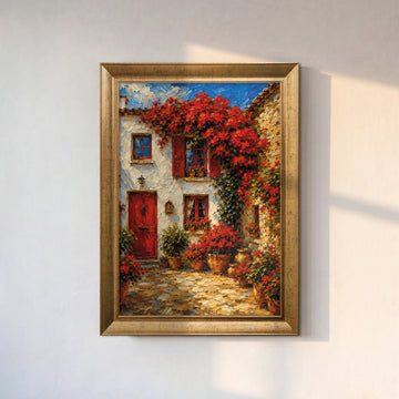 Vintage Vase and Flowers Canvas Painting