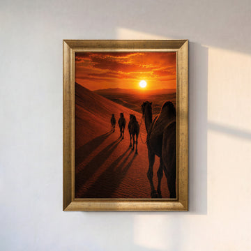 Çöl Kervanı Kanvas Tablo