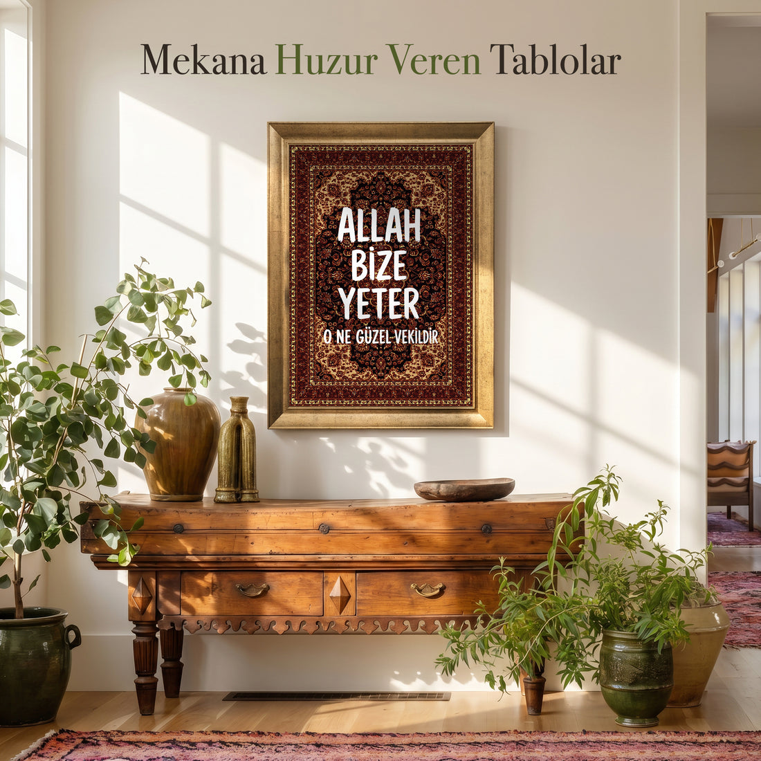 Allah Bize Yeter, O ne güzel vekildir - Kanvas Tablo