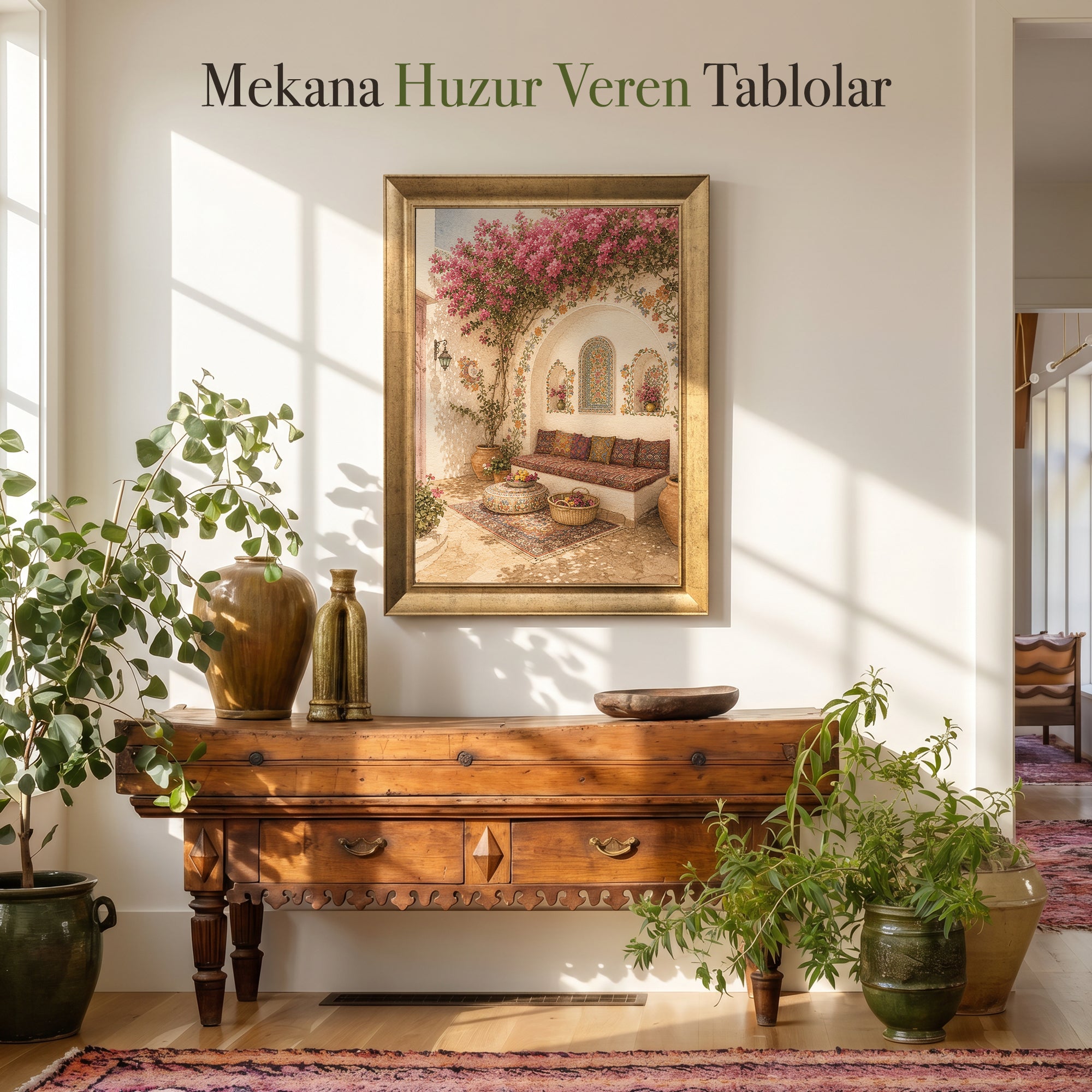 Avlu Vintage Halı Serisi Kanvas Tablo