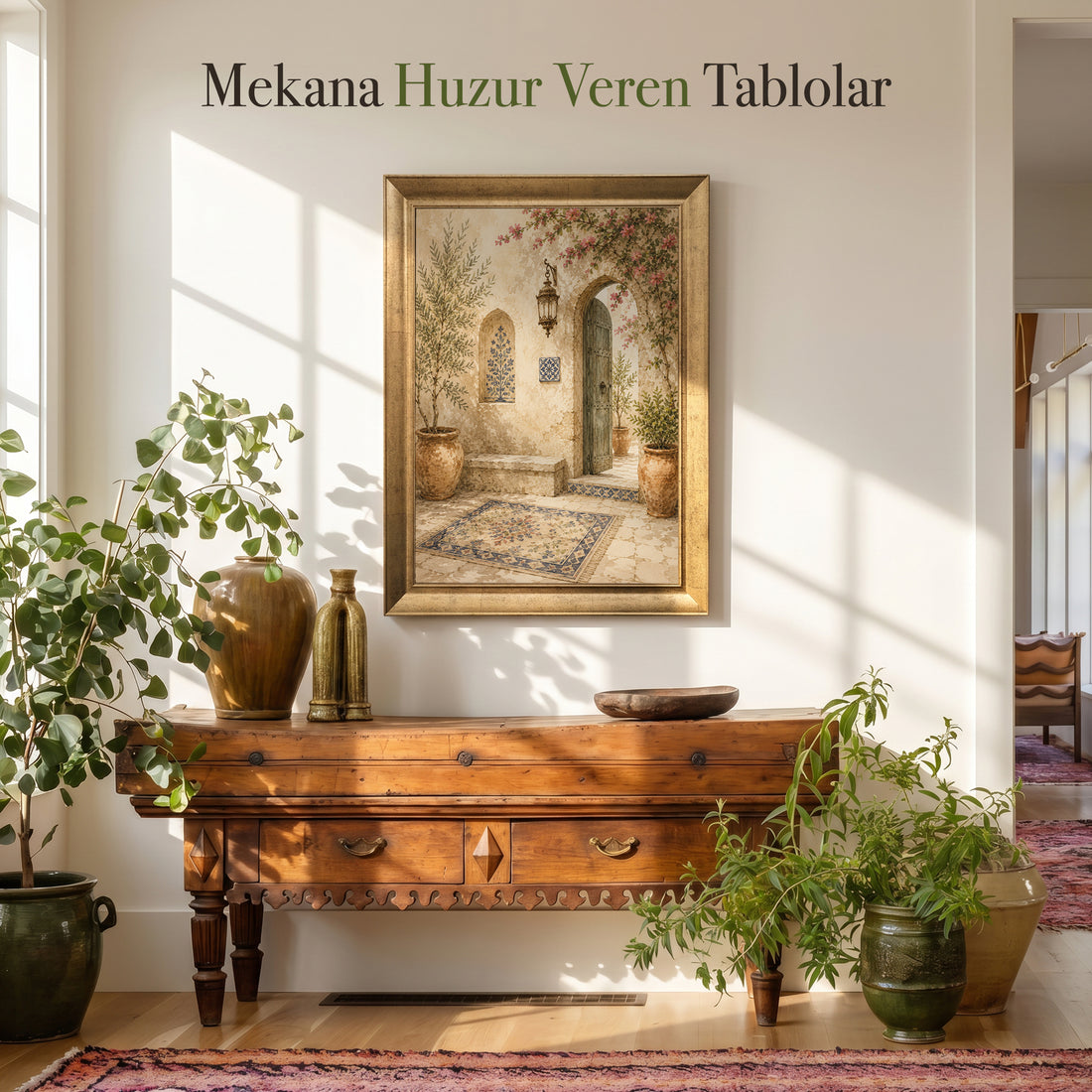 Avlu Vintage Halı Kanvas Tablo
