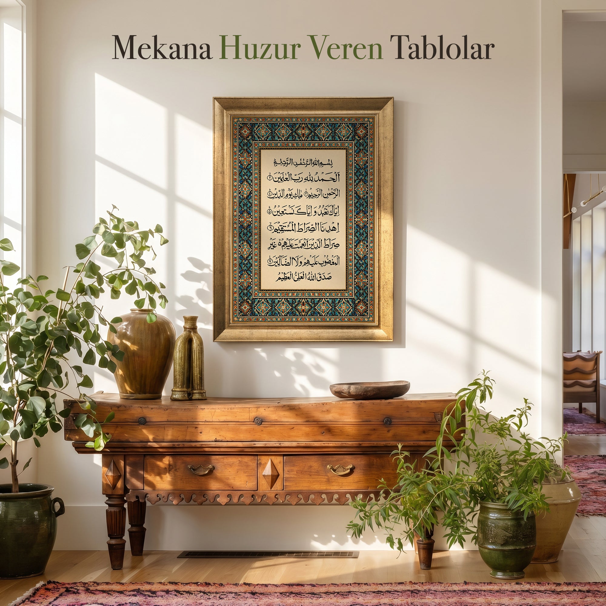 Fâtiha Suresi Desenli Kanvas Tablo