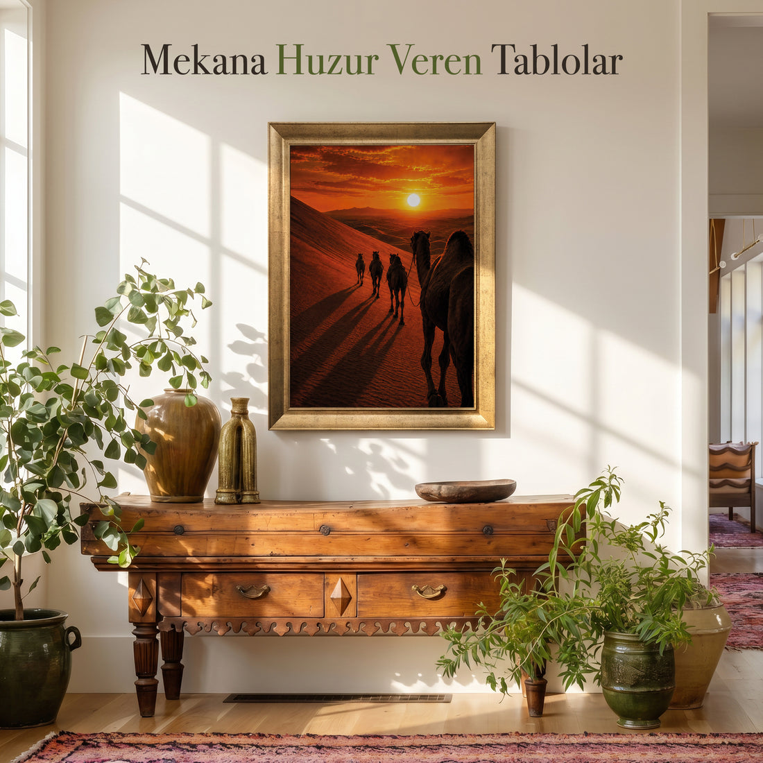 Çöl Kervanı Kanvas Tablo