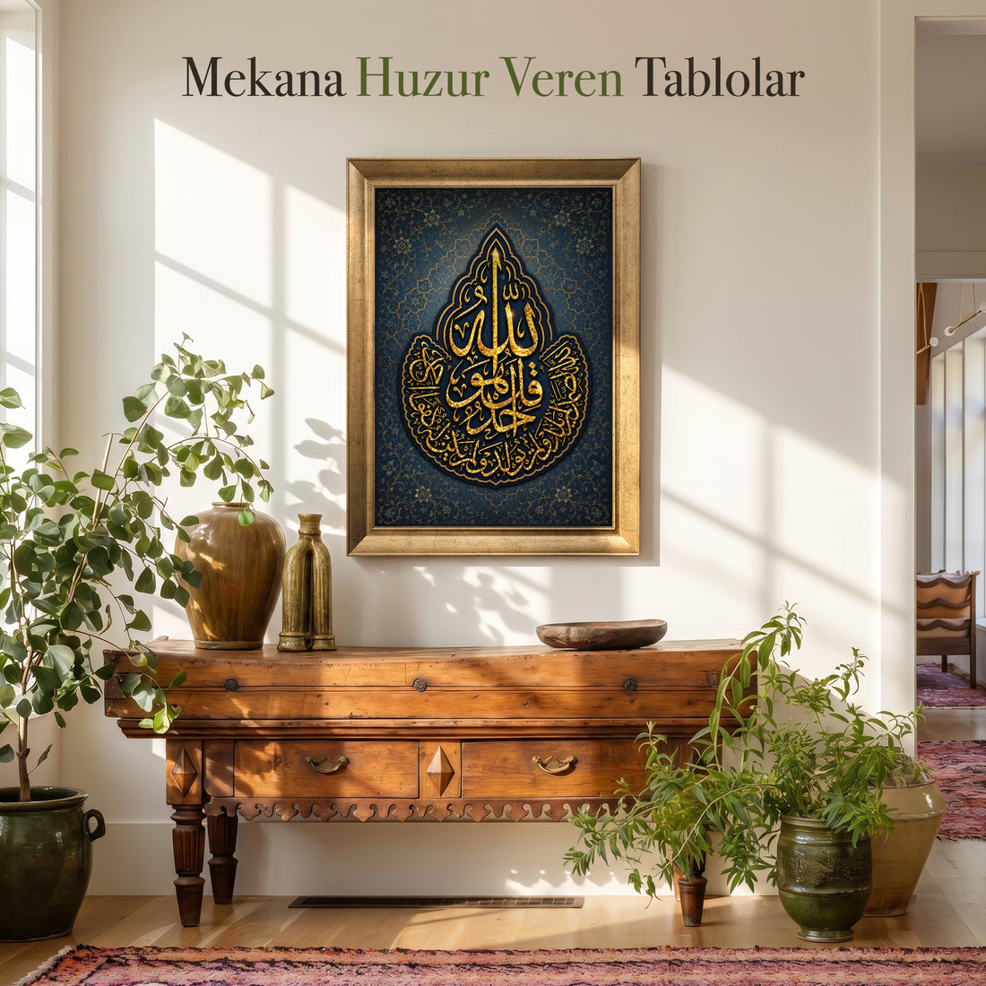 İhlas Suresi Hat Kanvas Tablo