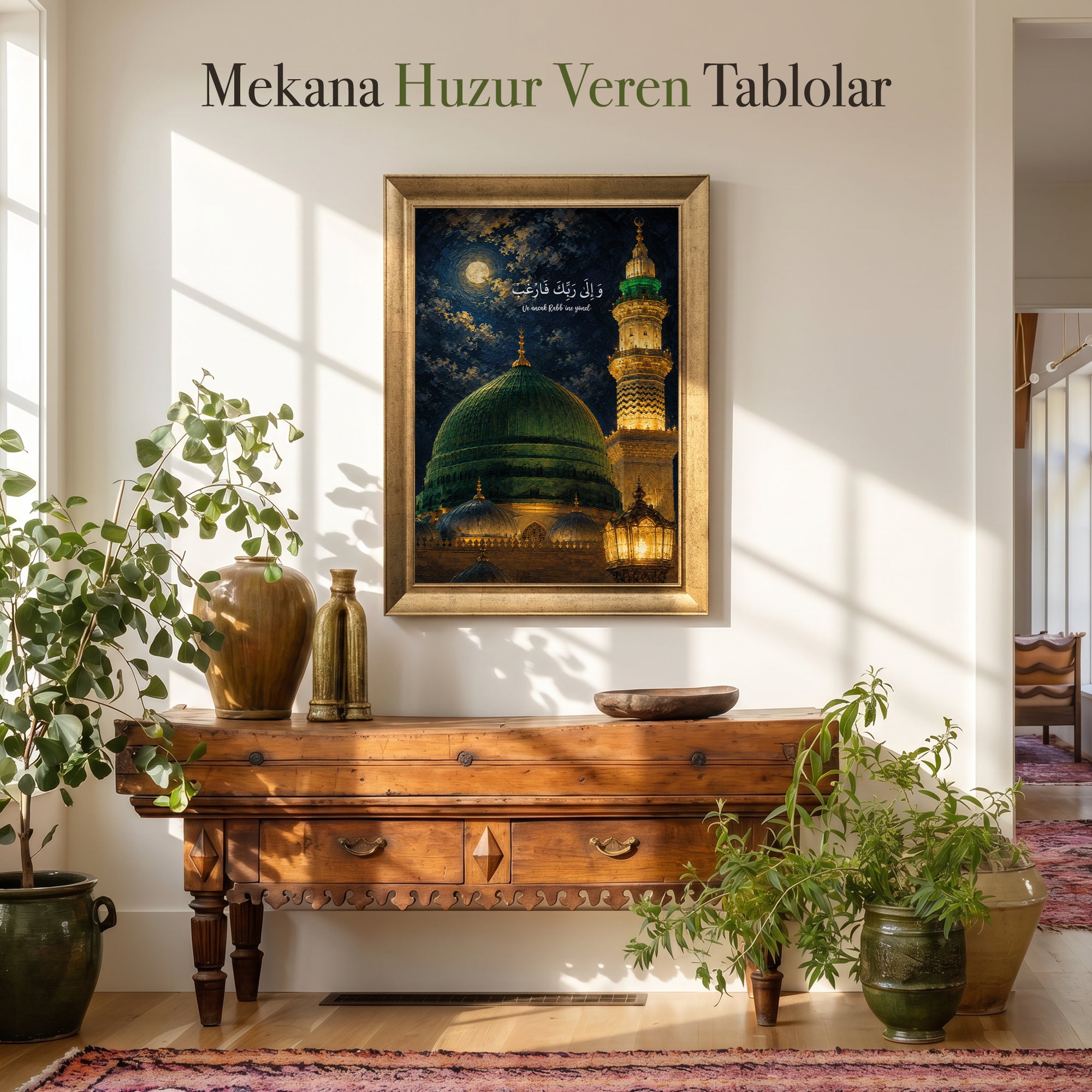 Mescid-i Nebevi-Ve Ancak Rabbine Yönel-Kanvas Tablo