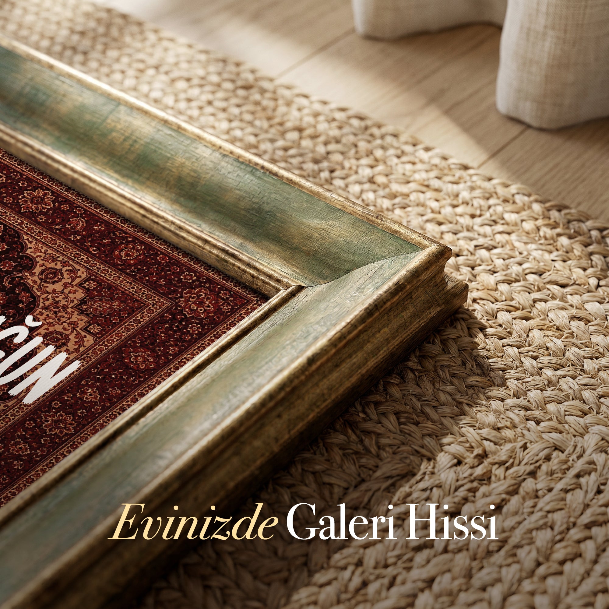 Emrolunduğun Gibi Dosdoğru Ol - Vintage Halı Kanvas Tablo