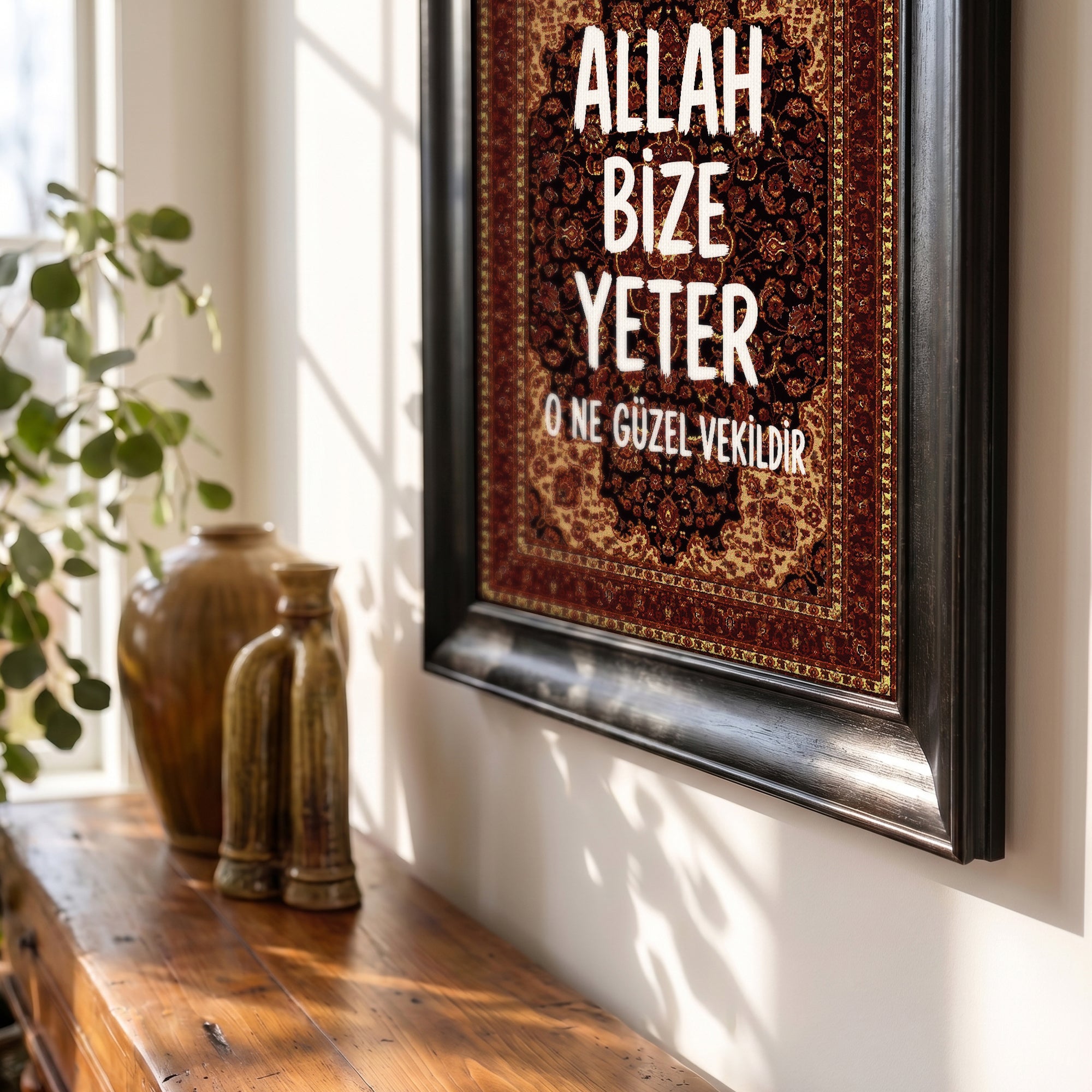 Allah Bize Yeter, O ne güzel vekildir - Kanvas Tablo