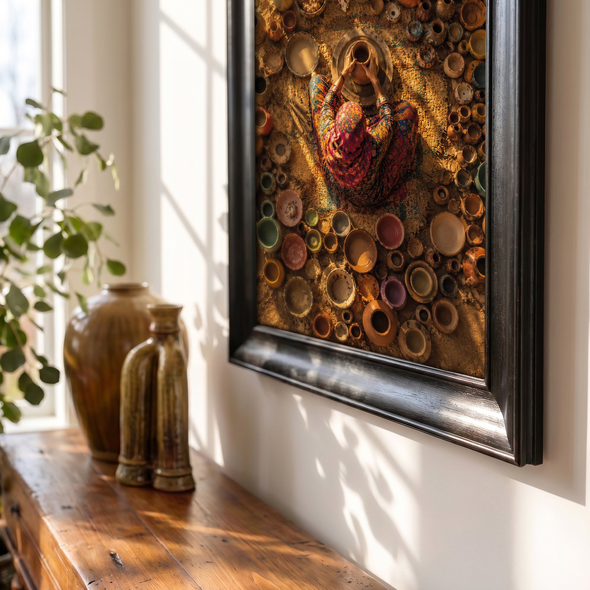Vintage Vase and Flowers Canvas Painting