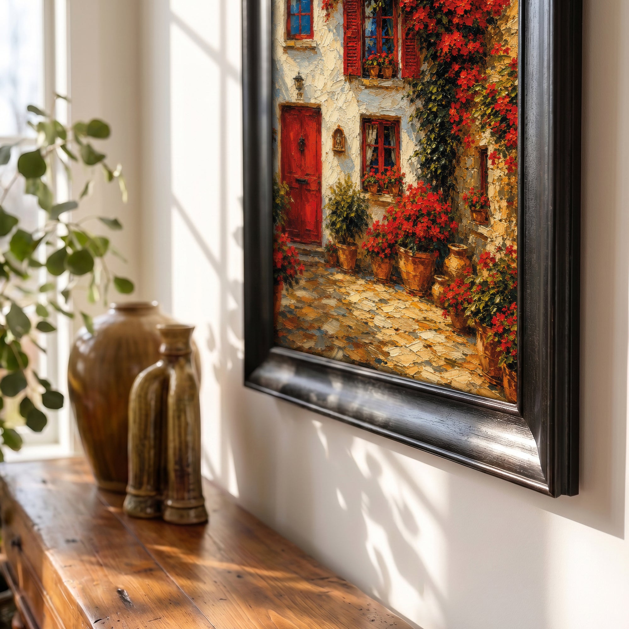 Vintage Vase and Flowers Canvas Painting
