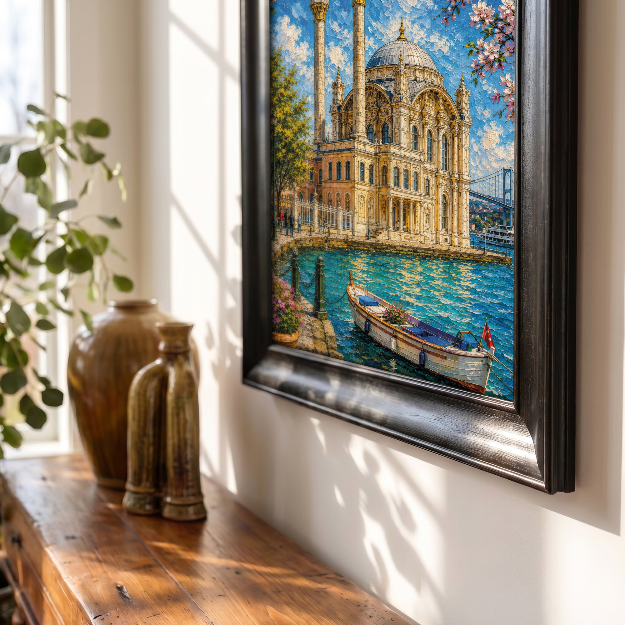 Vintage Vase and Flowers Canvas Painting