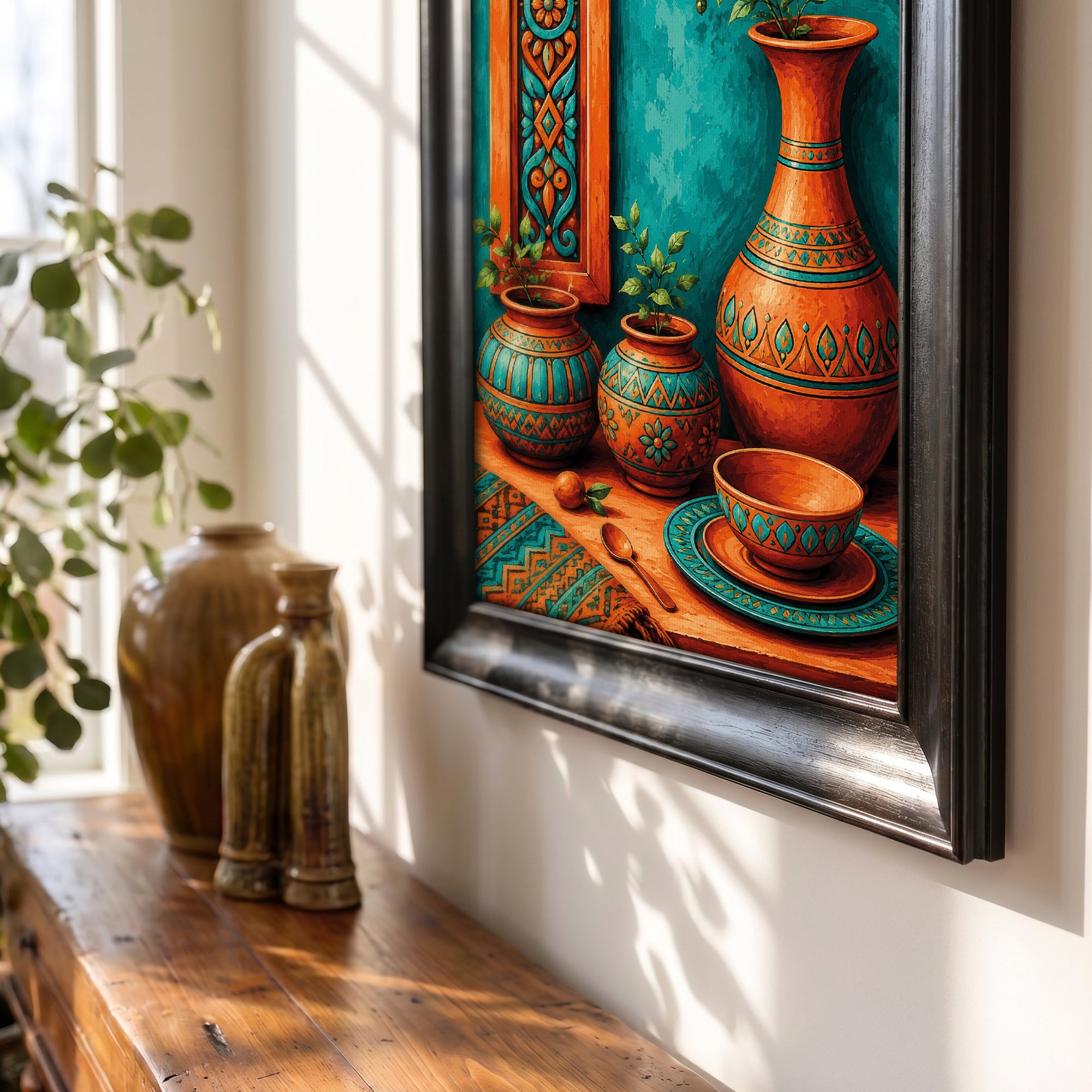 Vintage Vase and Flowers Canvas Painting