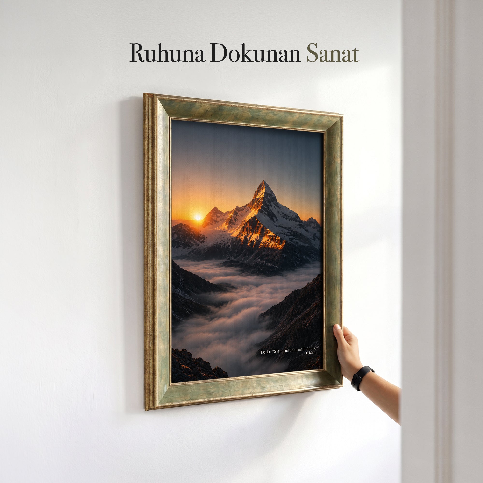 De Ki “Sığınırım Sabahın Rabbine” Gün Doğumu Kanvas Tablo