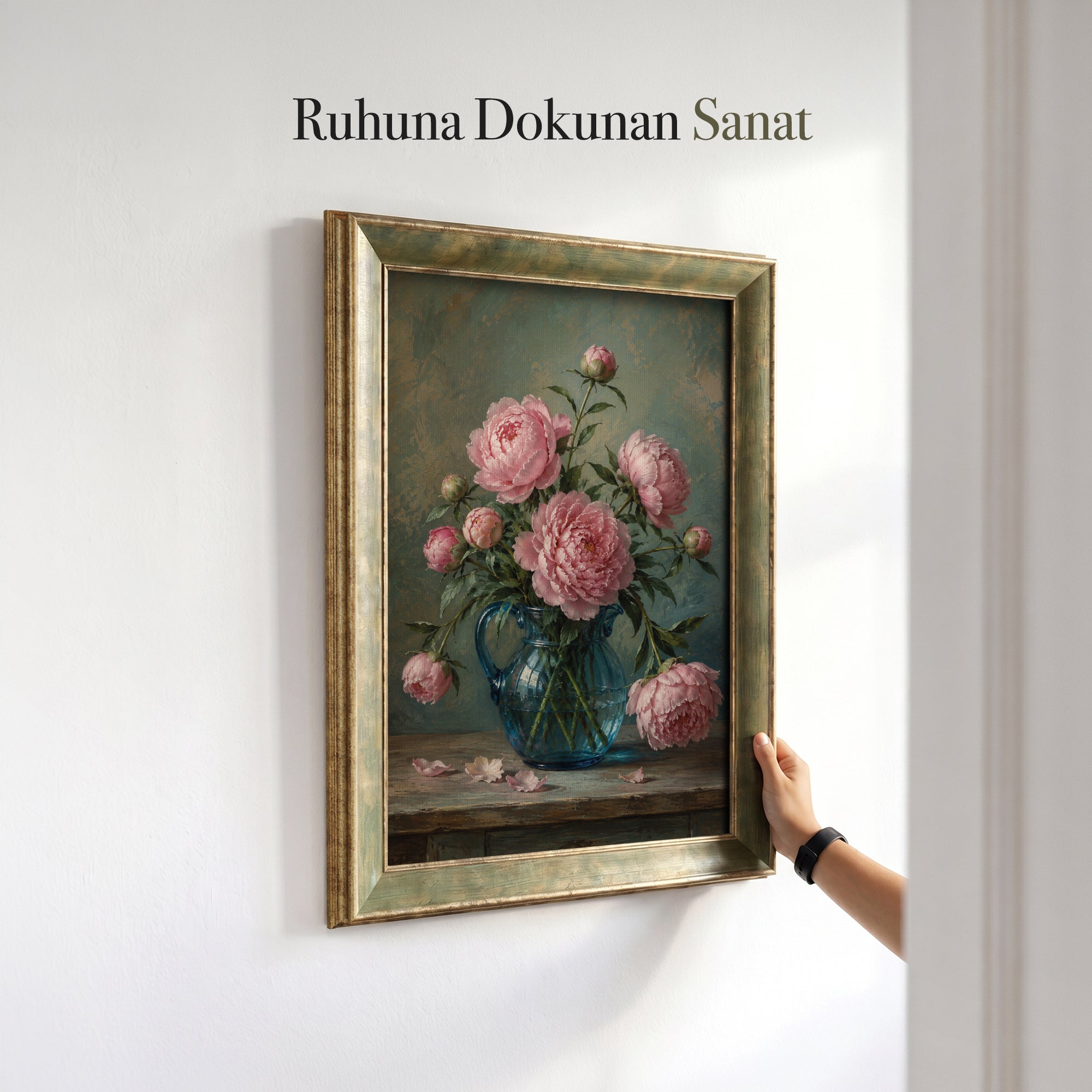 Pembe Çiçekler Kanvas Tablo