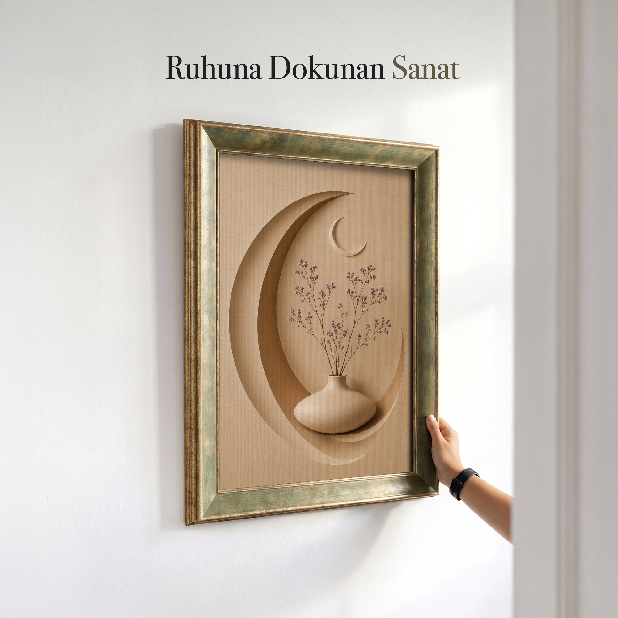 Tevafuk Dekoratif Hilal Kanvas Tablo