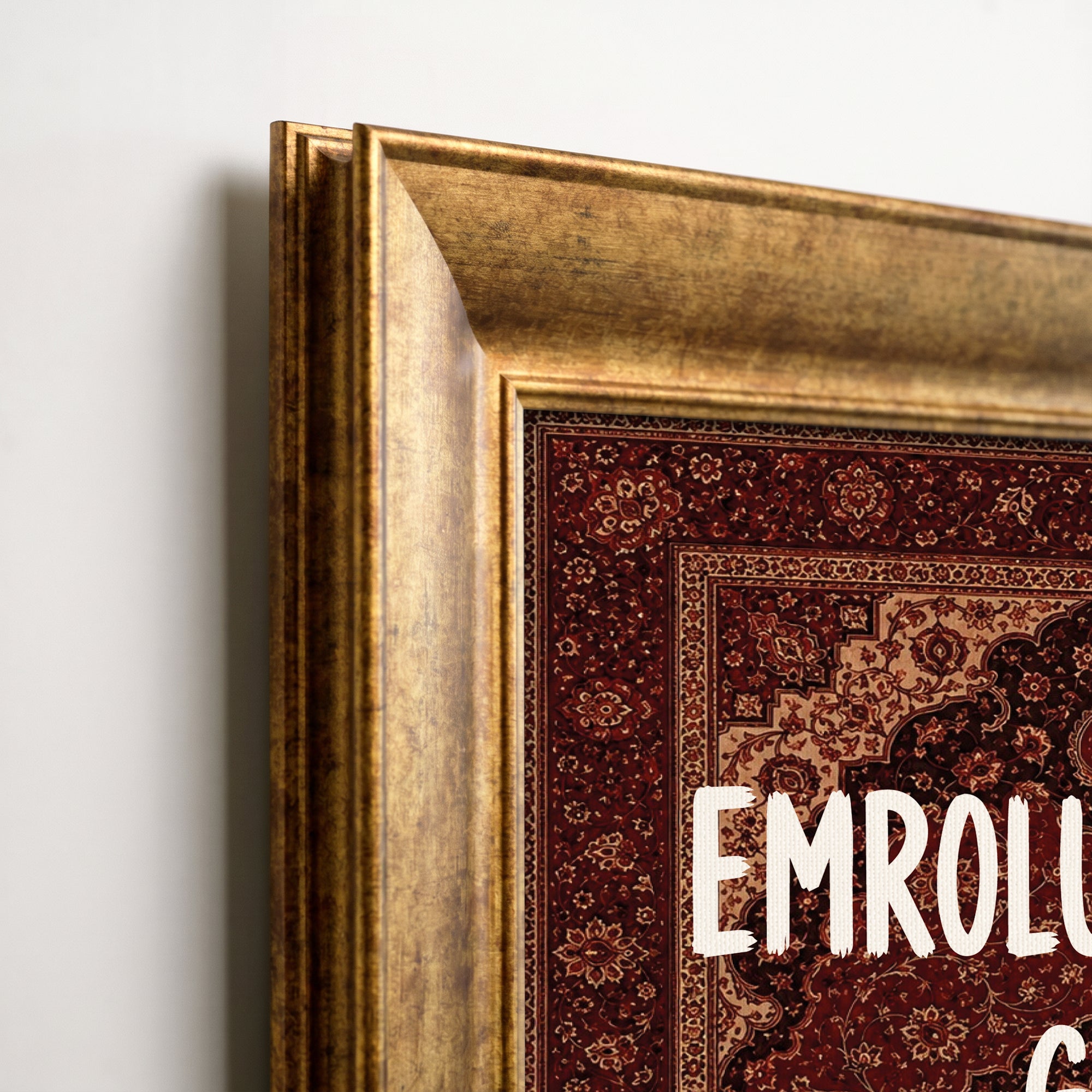 Emrolunduğun Gibi Dosdoğru Ol - Vintage Halı Kanvas Tablo