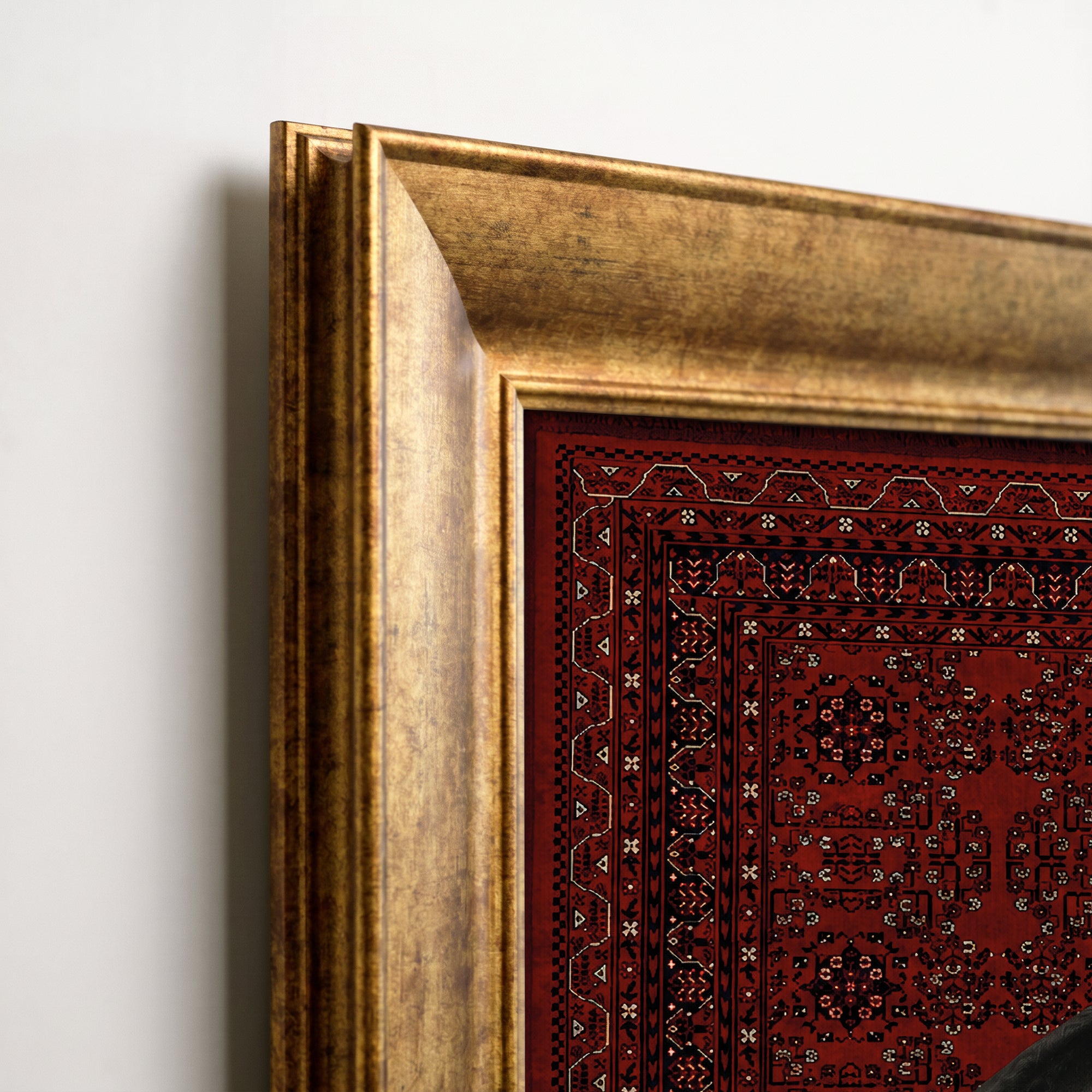 Siyah ve Beyaz At Vintage Halı Kanvas Tablo