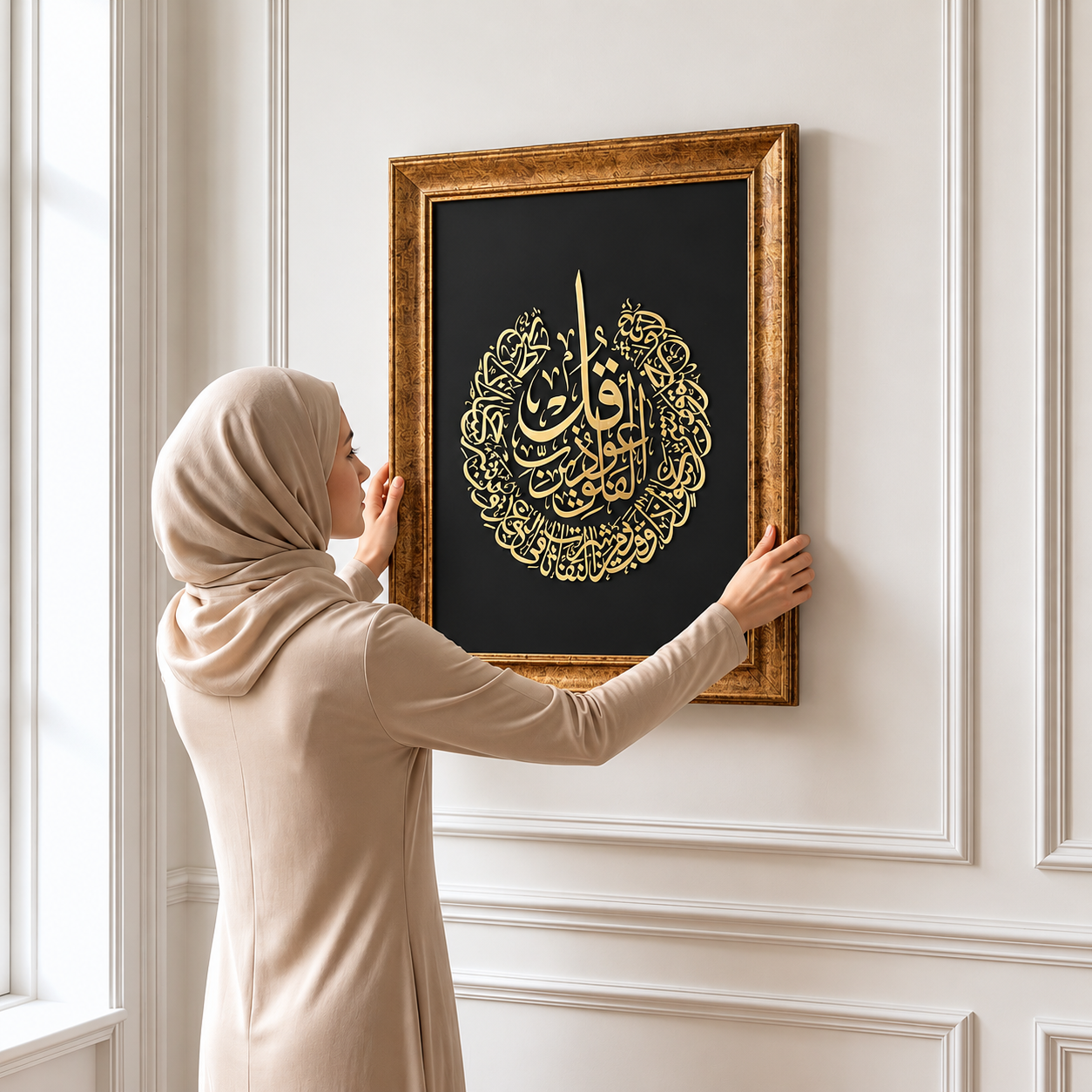 Felak Suresi Hat Tablosu — Endülüs Serisi Altın Çerçeveli