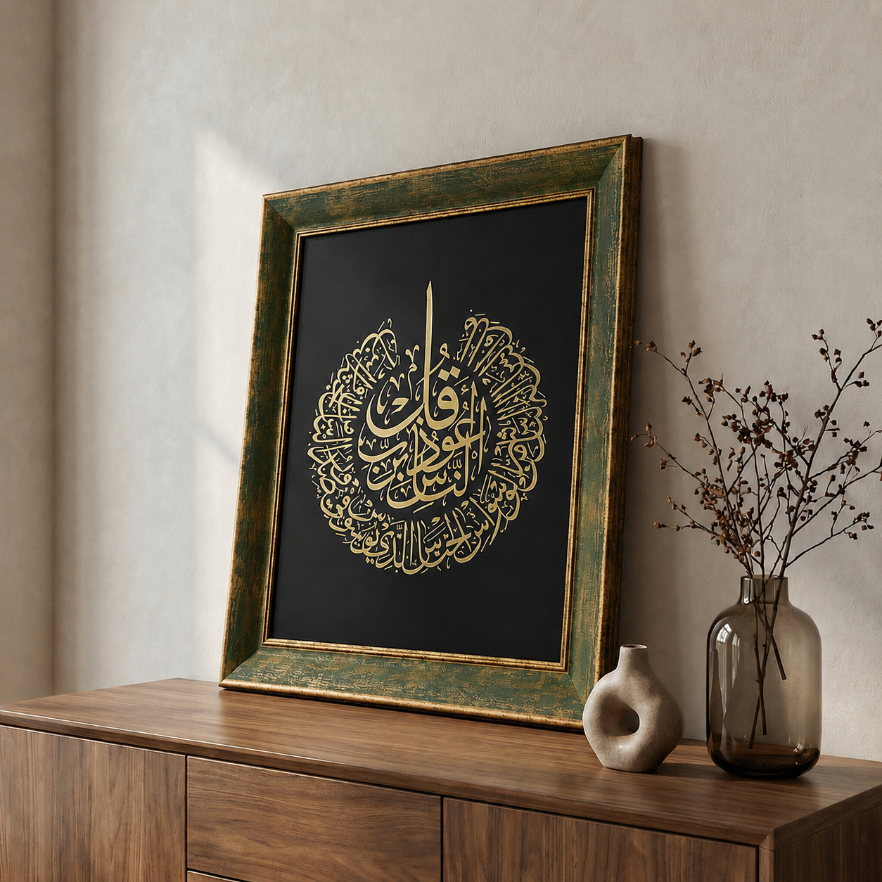 Nas Suresi Hat Tablosu — Endülüs Serisi Yeşil Çerçeveli