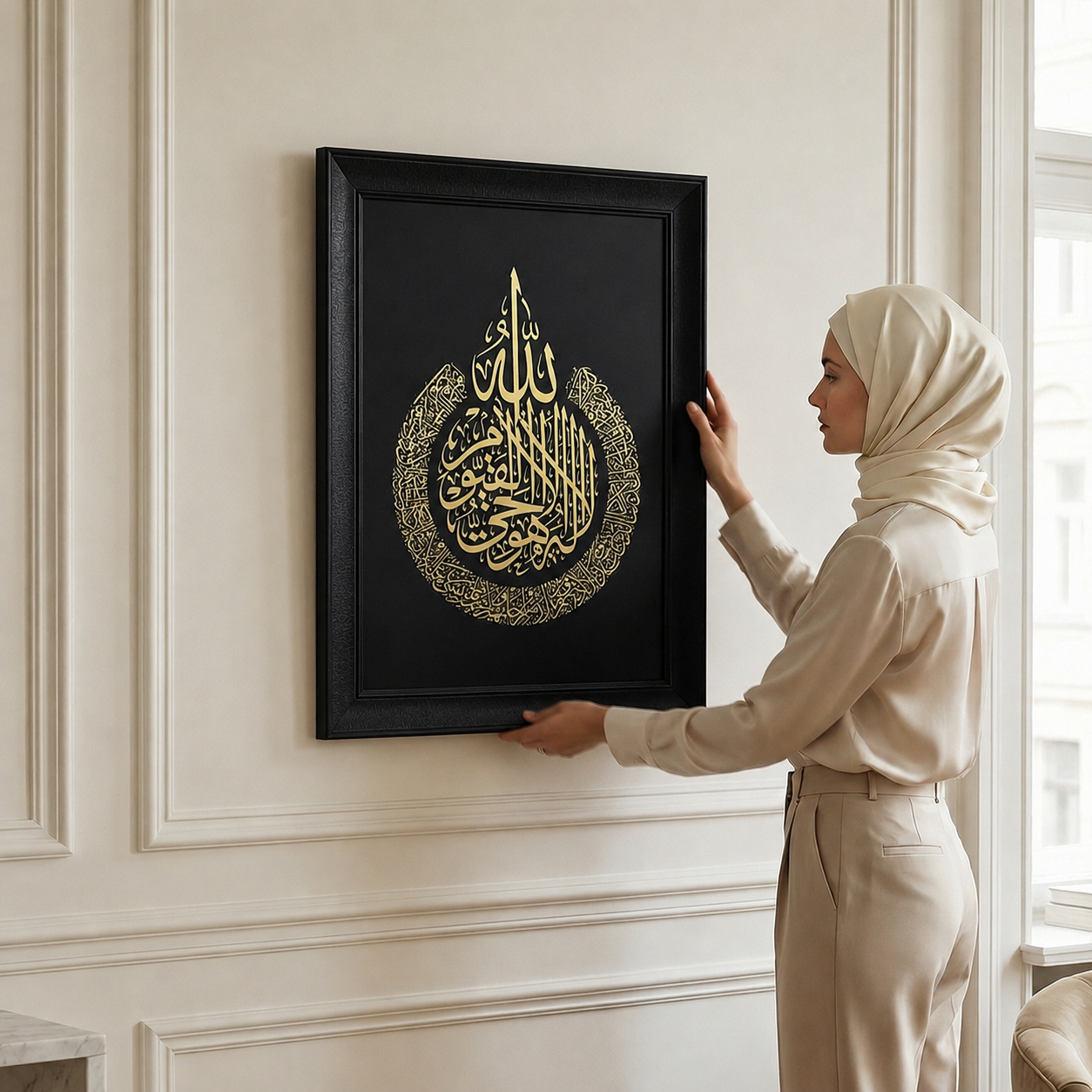 Ayetel Kürsi Hat Tablosu — Endülüs Serisi Siyah Çerçeveli