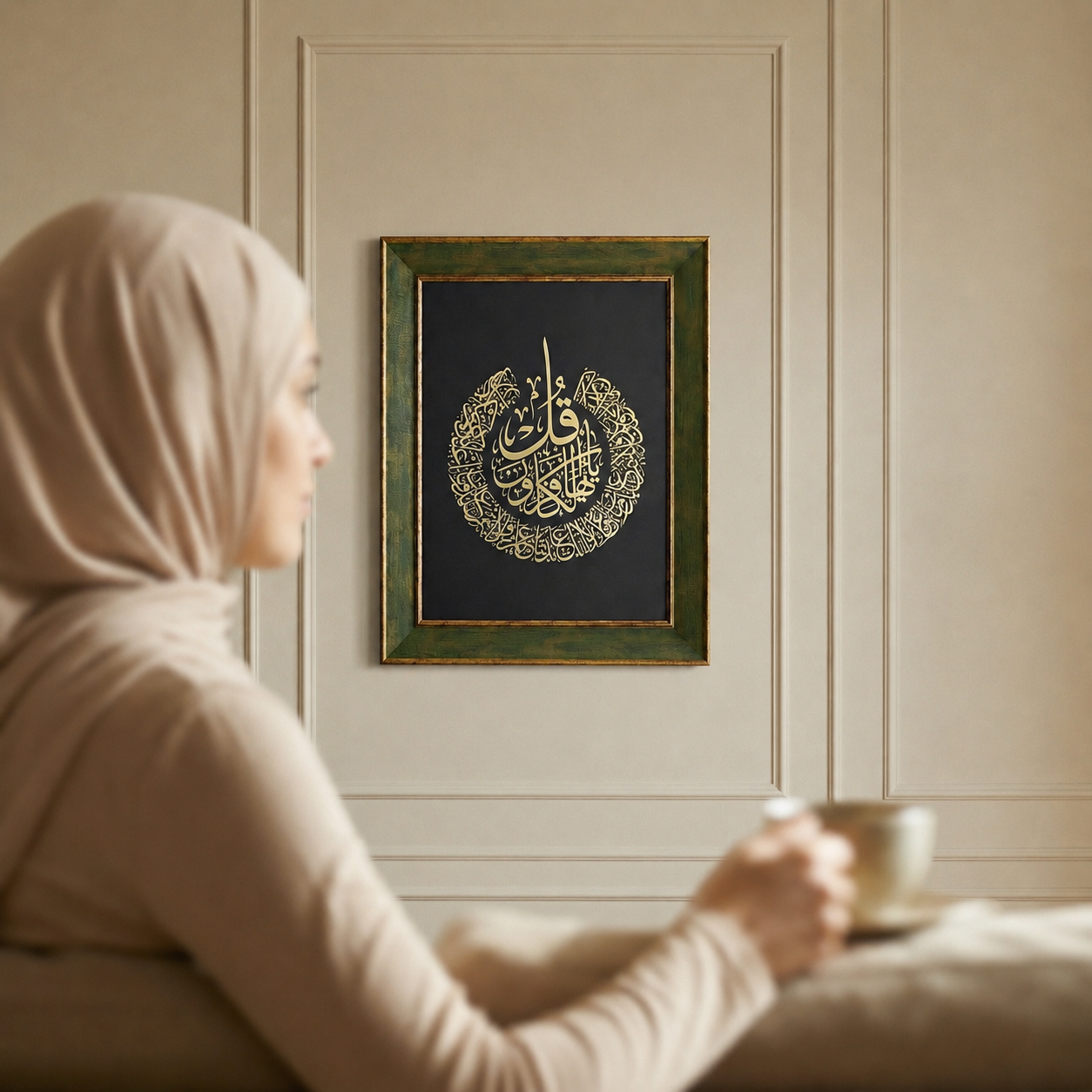 Kafirun Suresi Hat Tablosu — Endülüs Serisi Yeşil Çerçeveli